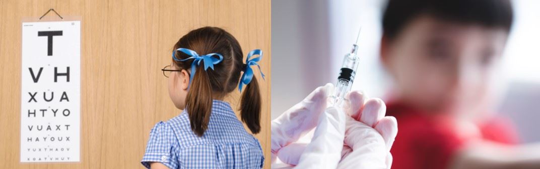 eye exam and vaccine